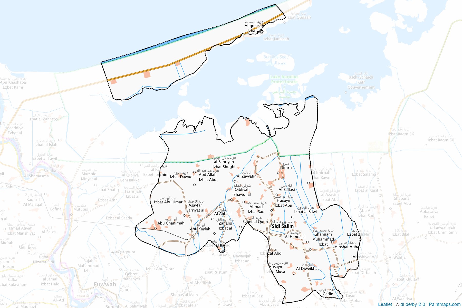 Muestras de recorte de mapas Sidy Salem (Kafr ash Shaykh)-1