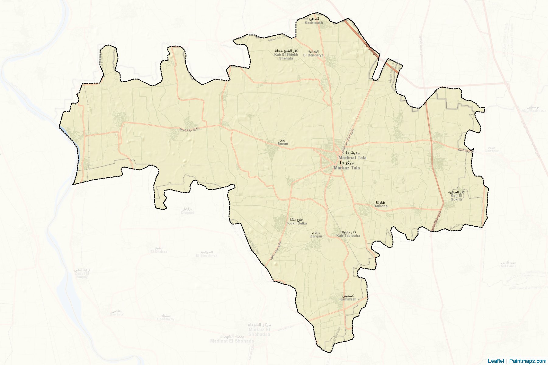 Muestras de recorte de mapas Tala (Al Minufiyah)-2