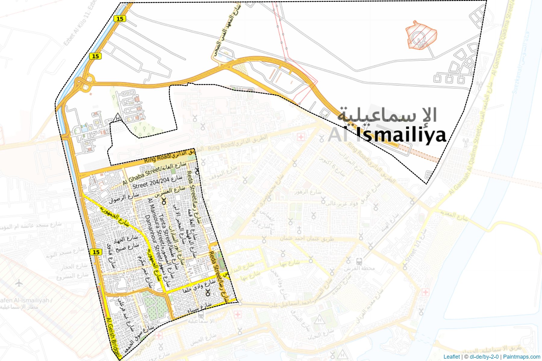 Muestras de recorte de mapas Tany El-Esmailiah (Al Isma`iliyah)-1