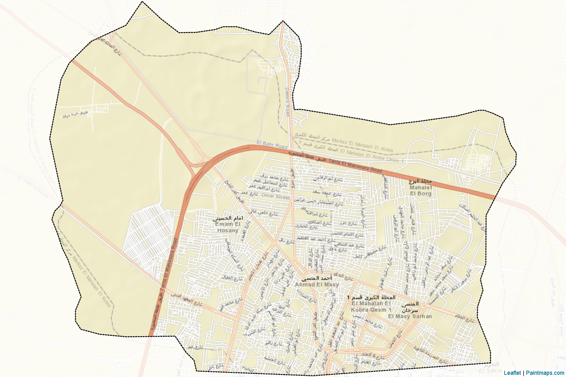 Muestras de recorte de mapas Tany El-Mahallah El-Kobra (Al Gharbiyah)-2