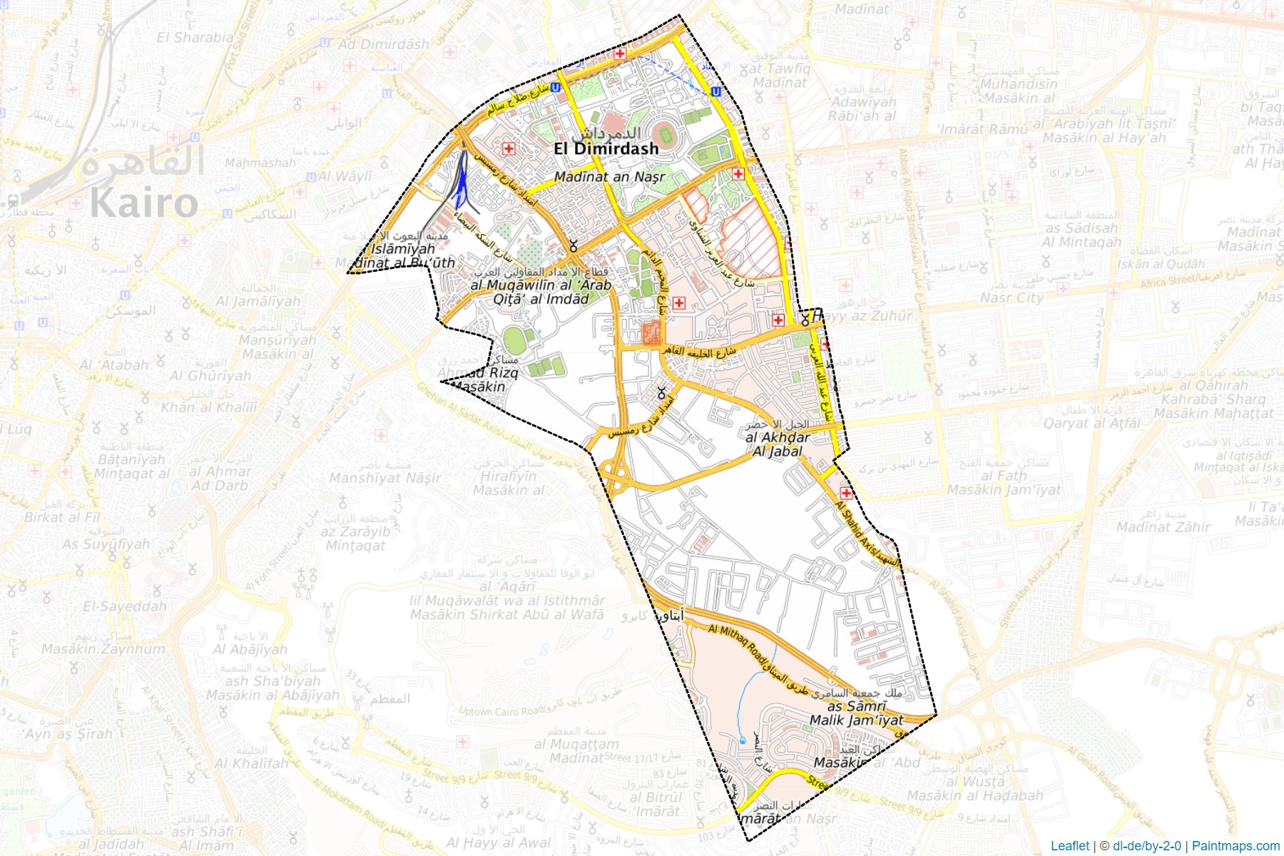 Muestras de recorte de mapas Tany Nasr City (Al Qahirah)-1