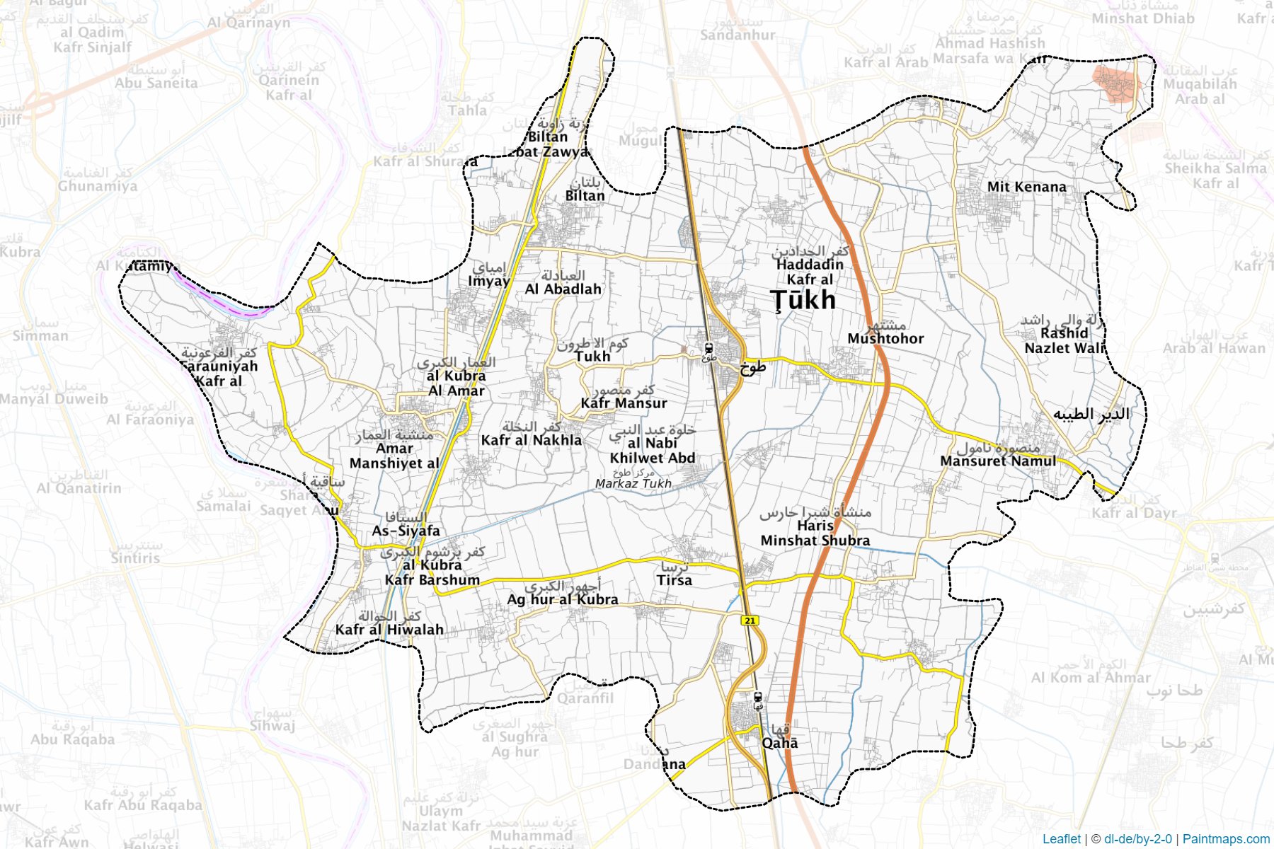 Muestras de recorte de mapas Tookh (Al Qalyubiyah)-1