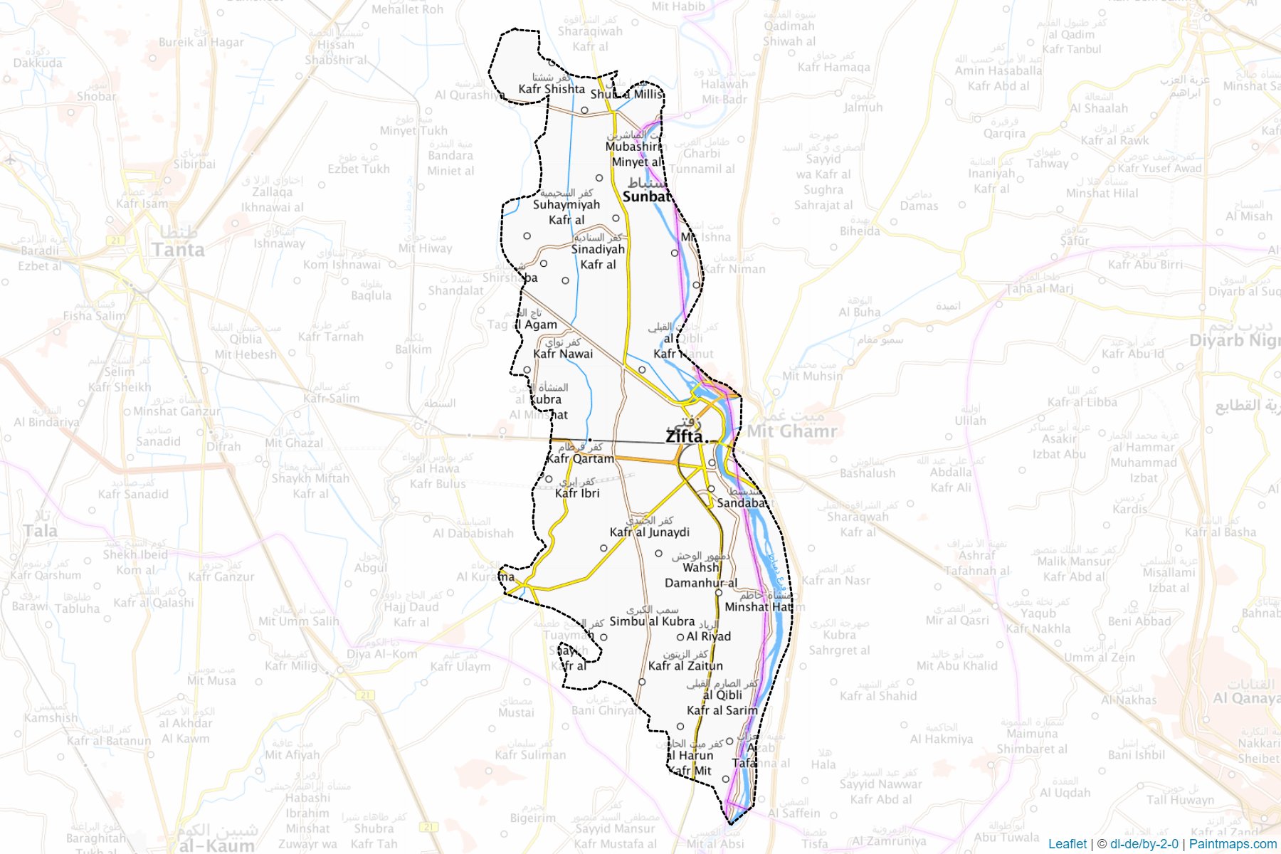 Muestras de recorte de mapas Zefta (Al Gharbiyah)-1