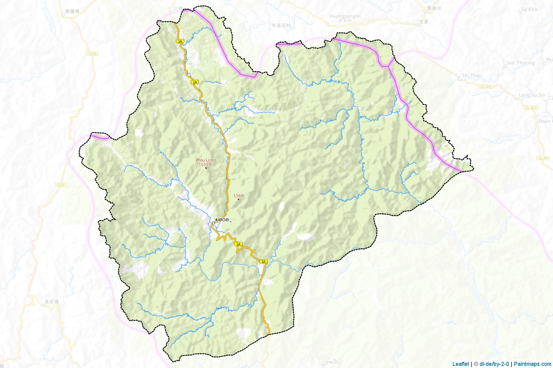 Muestras de recorte de mapas Gnot-Ou (Phôngsali)-1