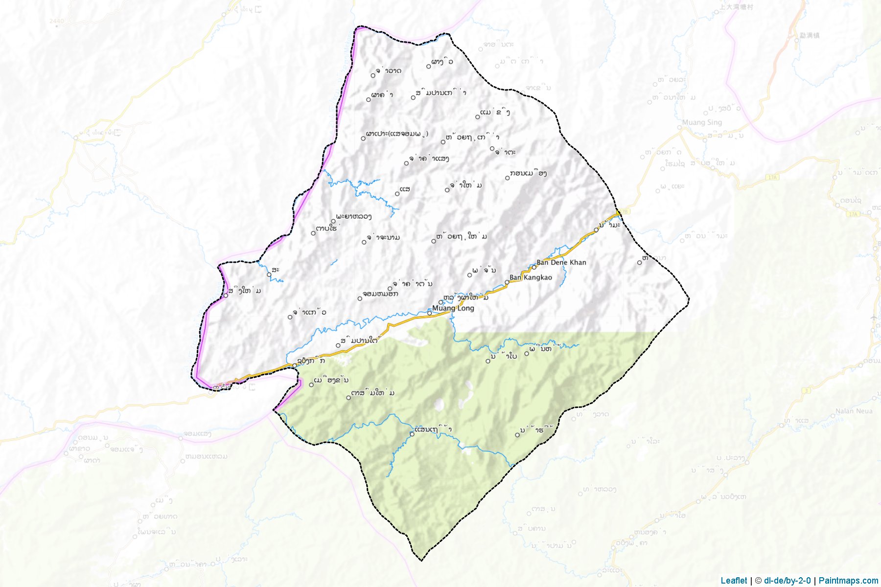 Muestras de recorte de mapas Long (Louang Namtha)-1