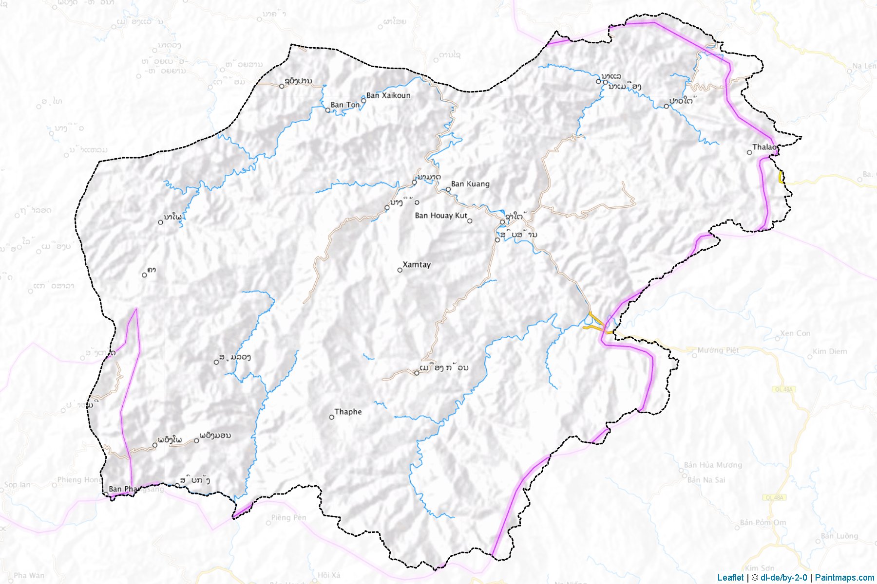 Muestras de recorte de mapas Xam-Tai (Houaphan)-1