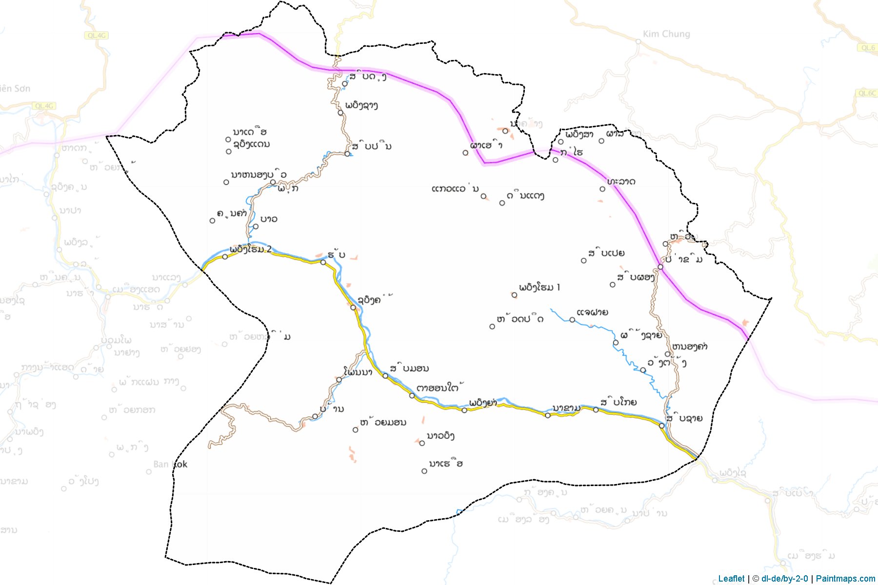 Muestras de recorte de mapas Xiangkho (Houaphan)-1