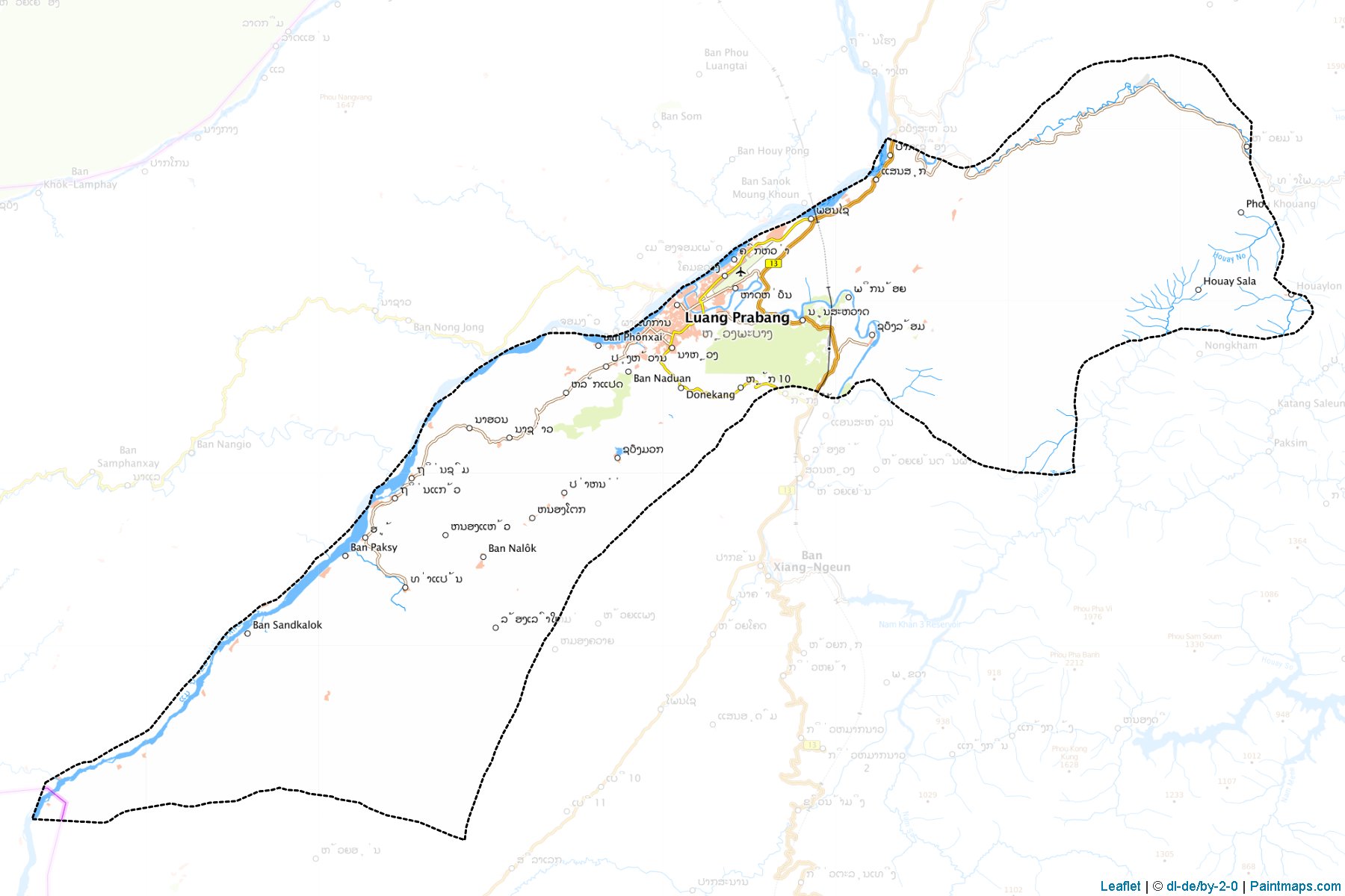 Louangphrabang (Louangphabang) Map Cropping Samples-1