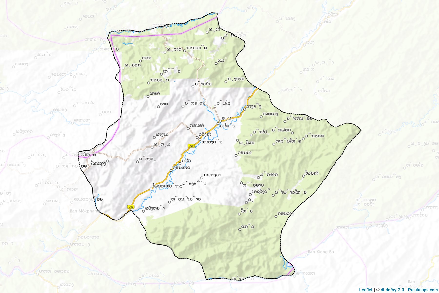 Muestras de recorte de mapas Houn (Oudômxai)-1