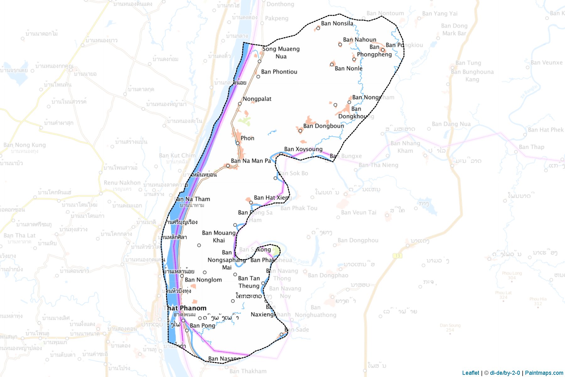 Muestras de recorte de mapas Nongbok (Khammouan)-1