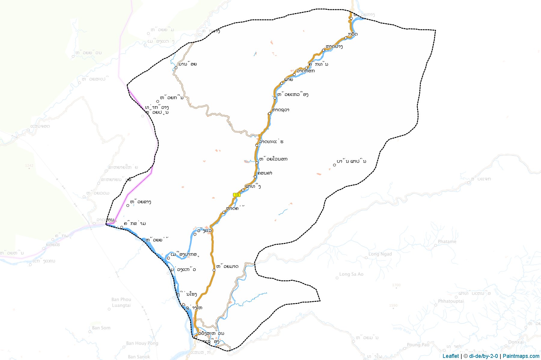 Muestras de recorte de mapas Pak-Ou (Luangphrabang)-1