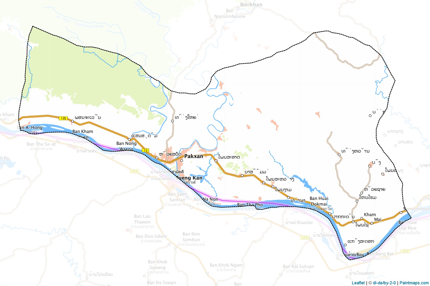 Muestras de recorte de mapas Pakxan (Borikhamxai)-1