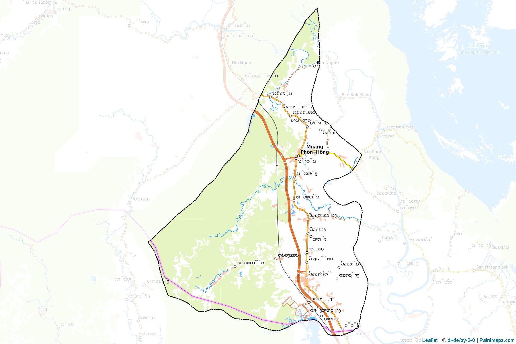 Muestras de recorte de mapas Phonhong (Vientiane)-1