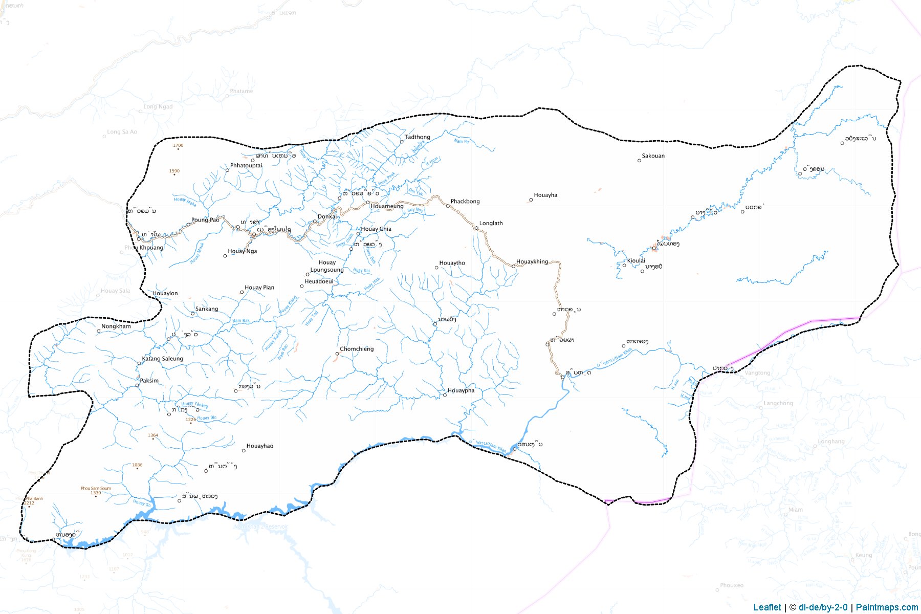 Muestras de recorte de mapas Phonxai (Luangphrabang)-1