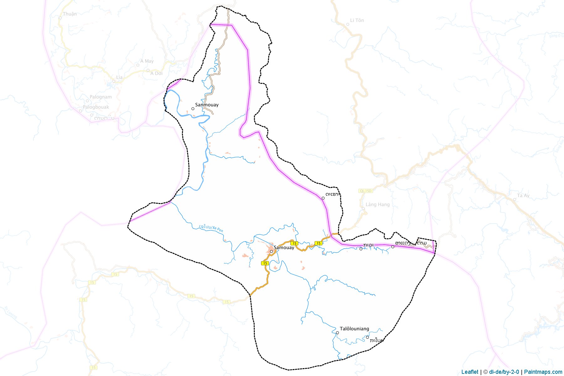 Samouay (Salavan Province) Haritası Örnekleri-1