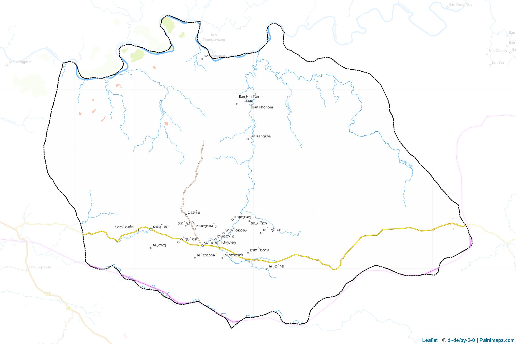 Muestras de recorte de mapas Thapangthong (Savannakhét)-1