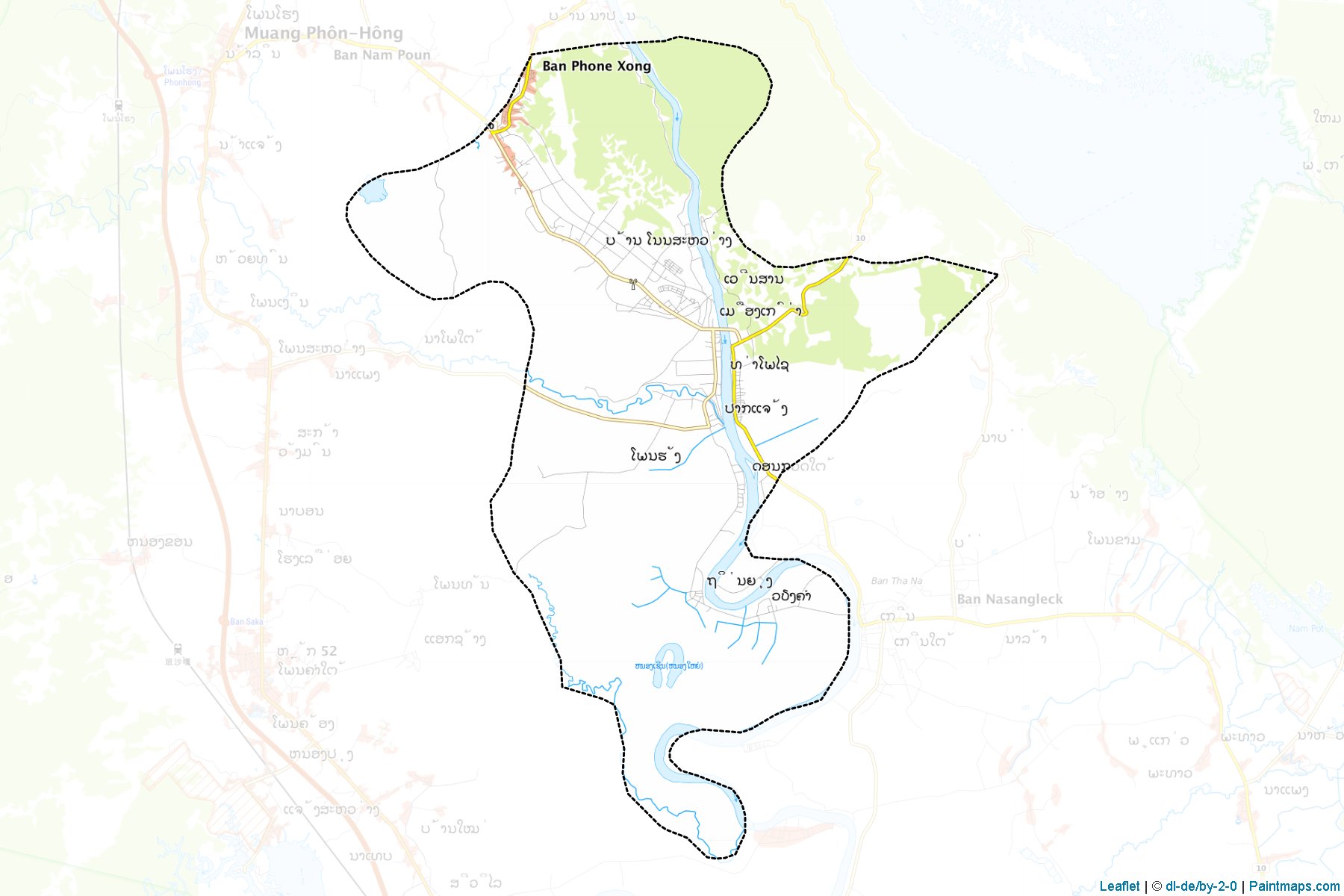 Muestras de recorte de mapas Viangkham (Vientiane)-1