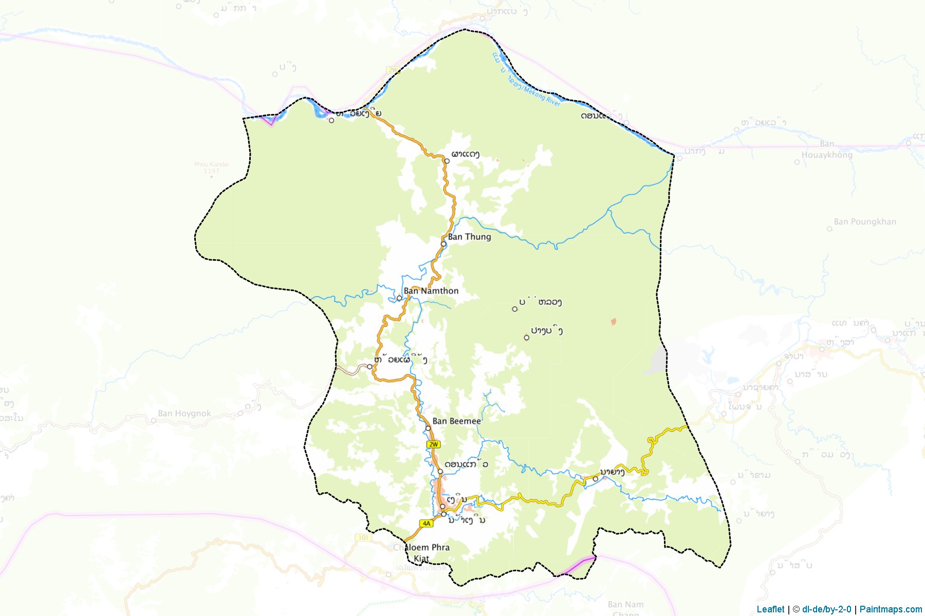 Muestras de recorte de mapas Ngeun (Xaignabouri)-1