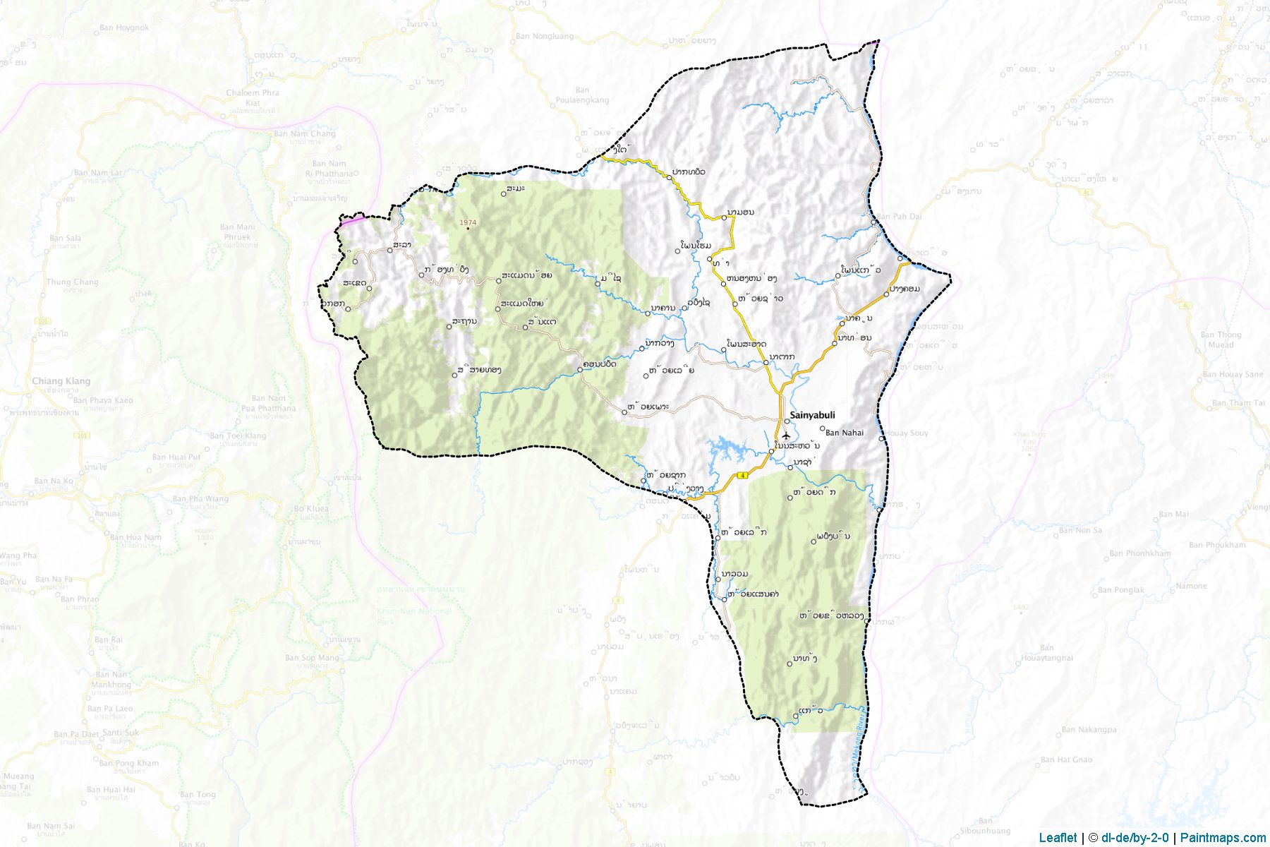 Muestras de recorte de mapas Xayabury (Xaignabouri)-1