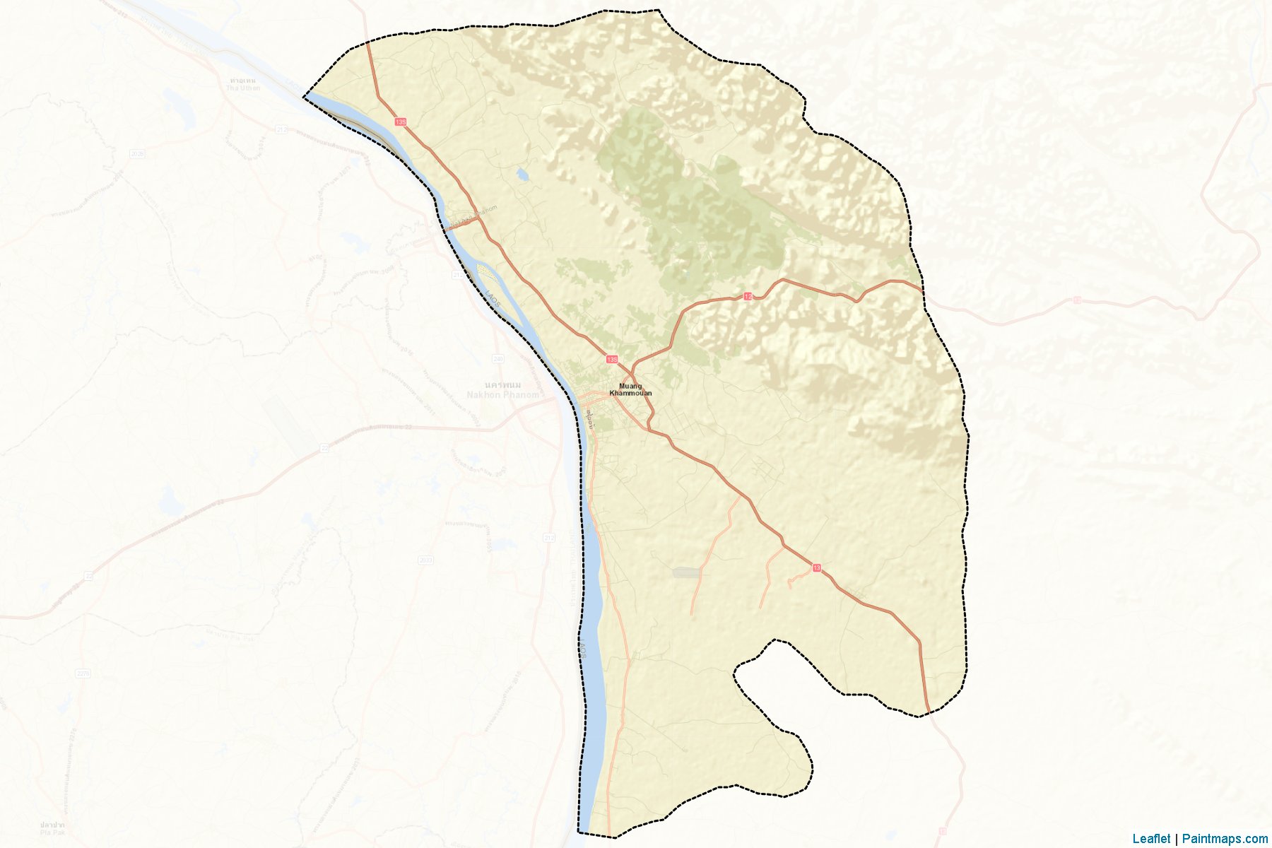 Muestras de recorte de mapas Thakhek (Khammouan)-2