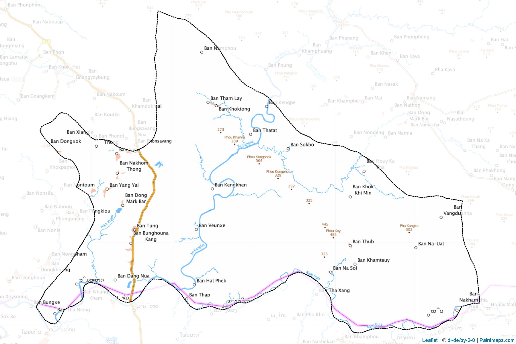 Xebangfay (Khammouan) Map Cropping Samples-1