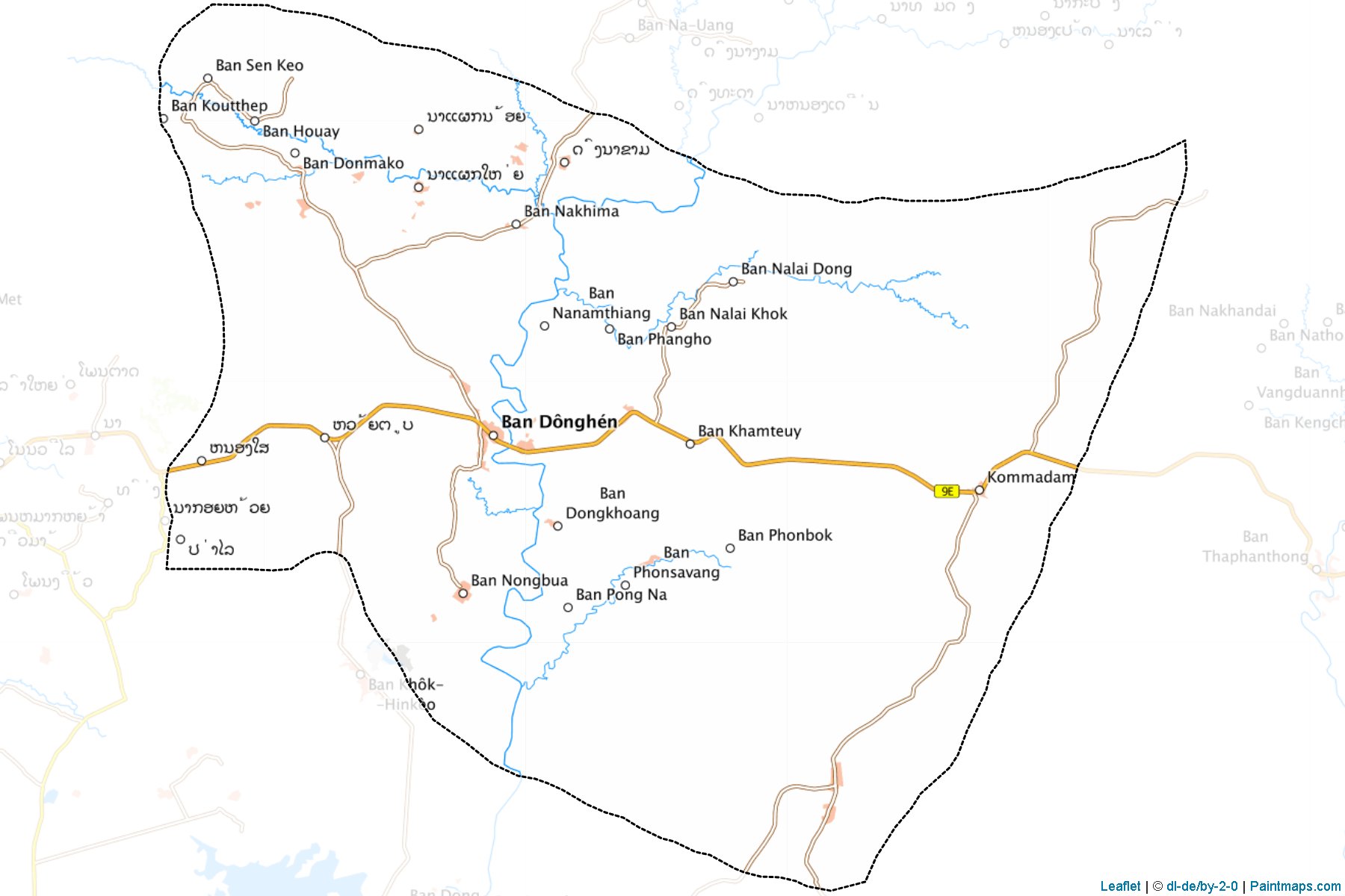 Muestras de recorte de mapas Atsaphangthong (Savannakhét)-1