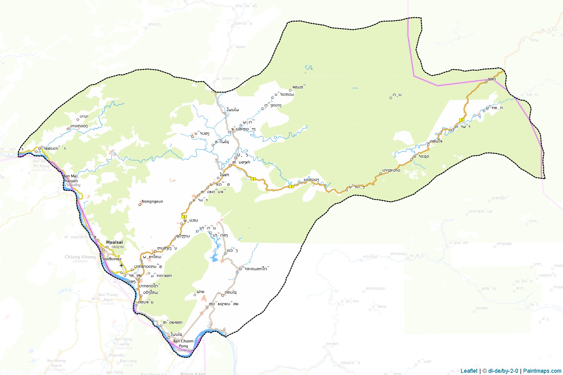 Muestras de recorte de mapas Houayxay (Bokeo)-1