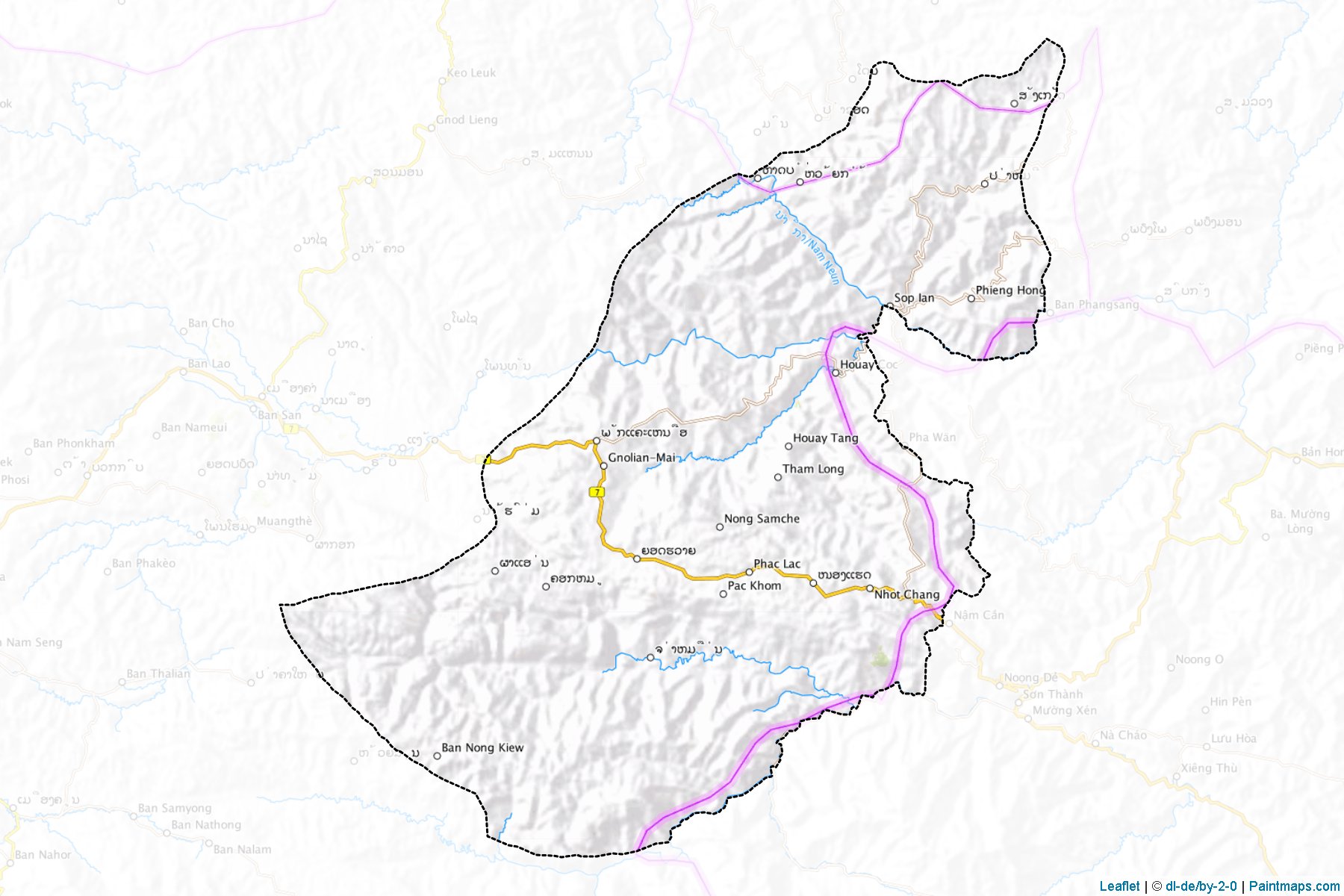 Muestras de recorte de mapas Nonghet (Xiangkhoang)-1