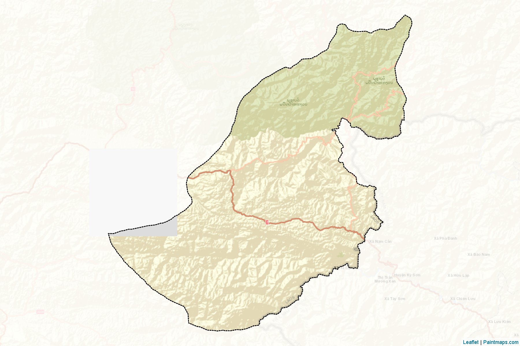 Muestras de recorte de mapas Nonghet (Xiangkhoang)-2