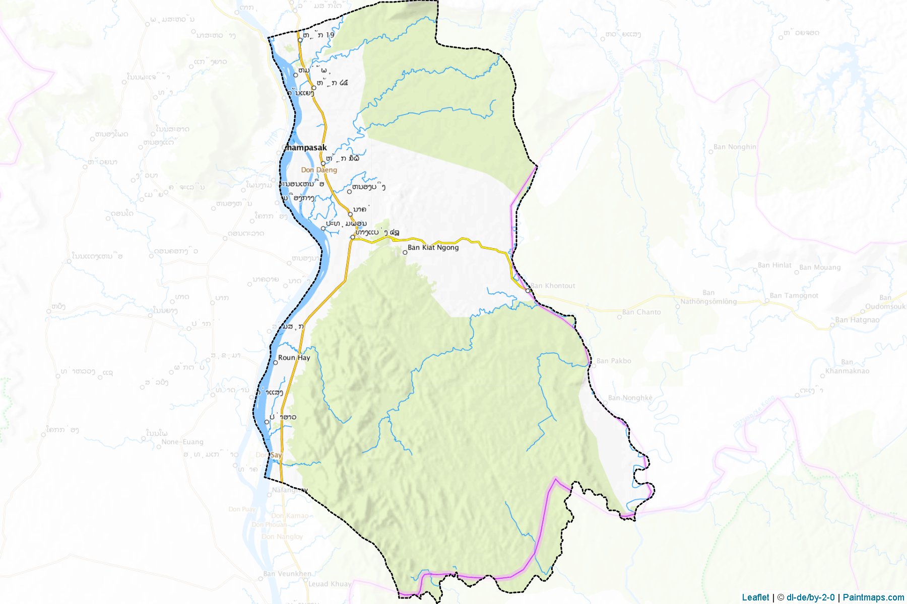 Muestras de recorte de mapas Pathoumphon (Champasak)-1