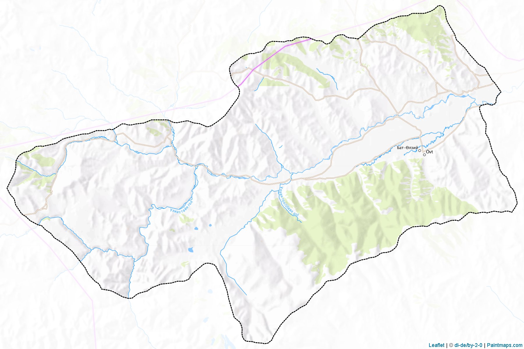 Muestras de recorte de mapas Bat-O'lzii (Övörhangay)-1