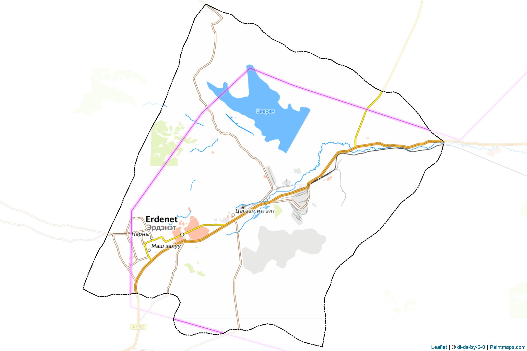 Muestras de recorte de mapas Bayan-O'ndor (Orhon)-1