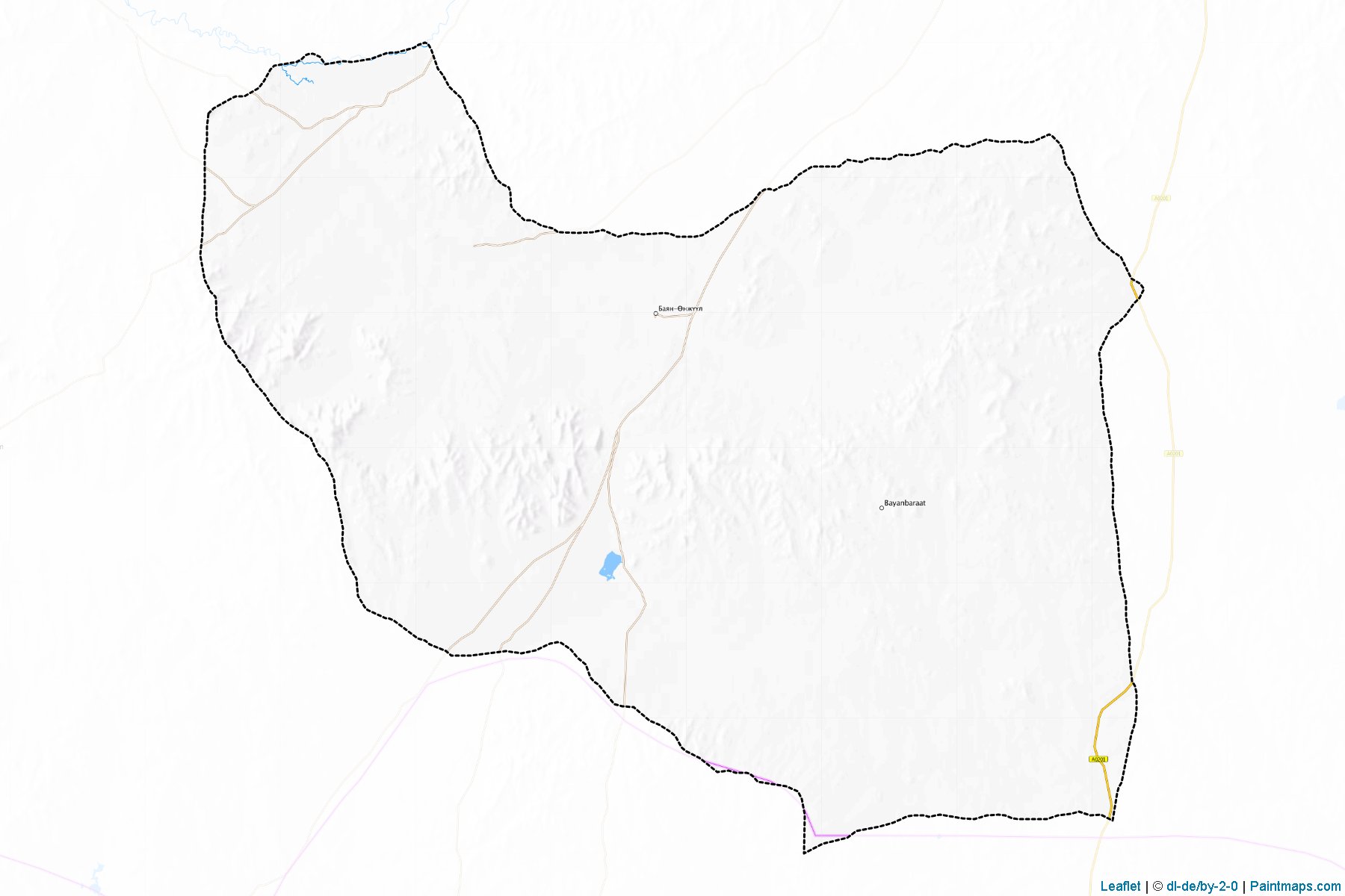 Muestras de recorte de mapas Bayan-O'njuul (Töv)-1