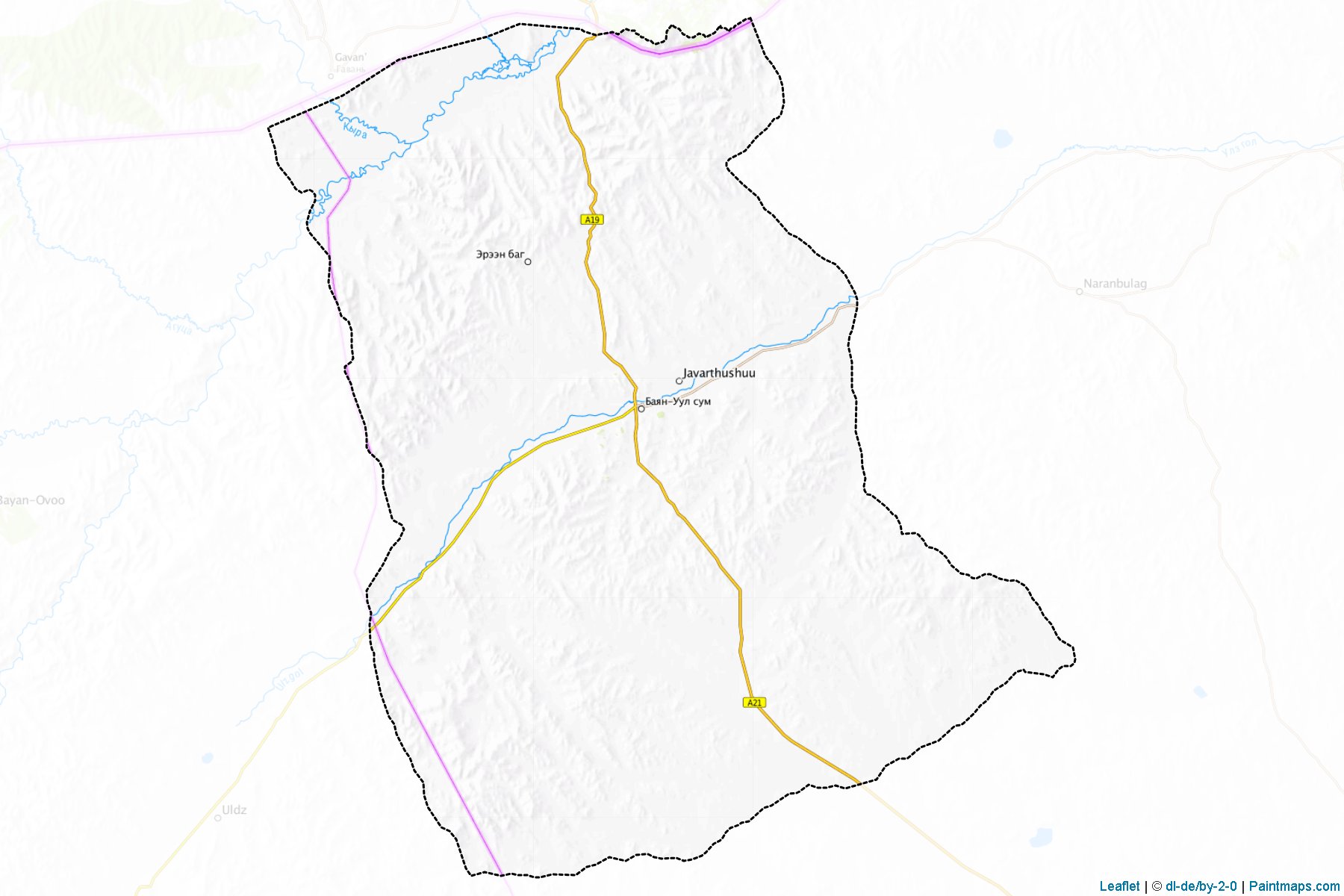 Muestras de recorte de mapas Bayan-Uul (Dornod)-1