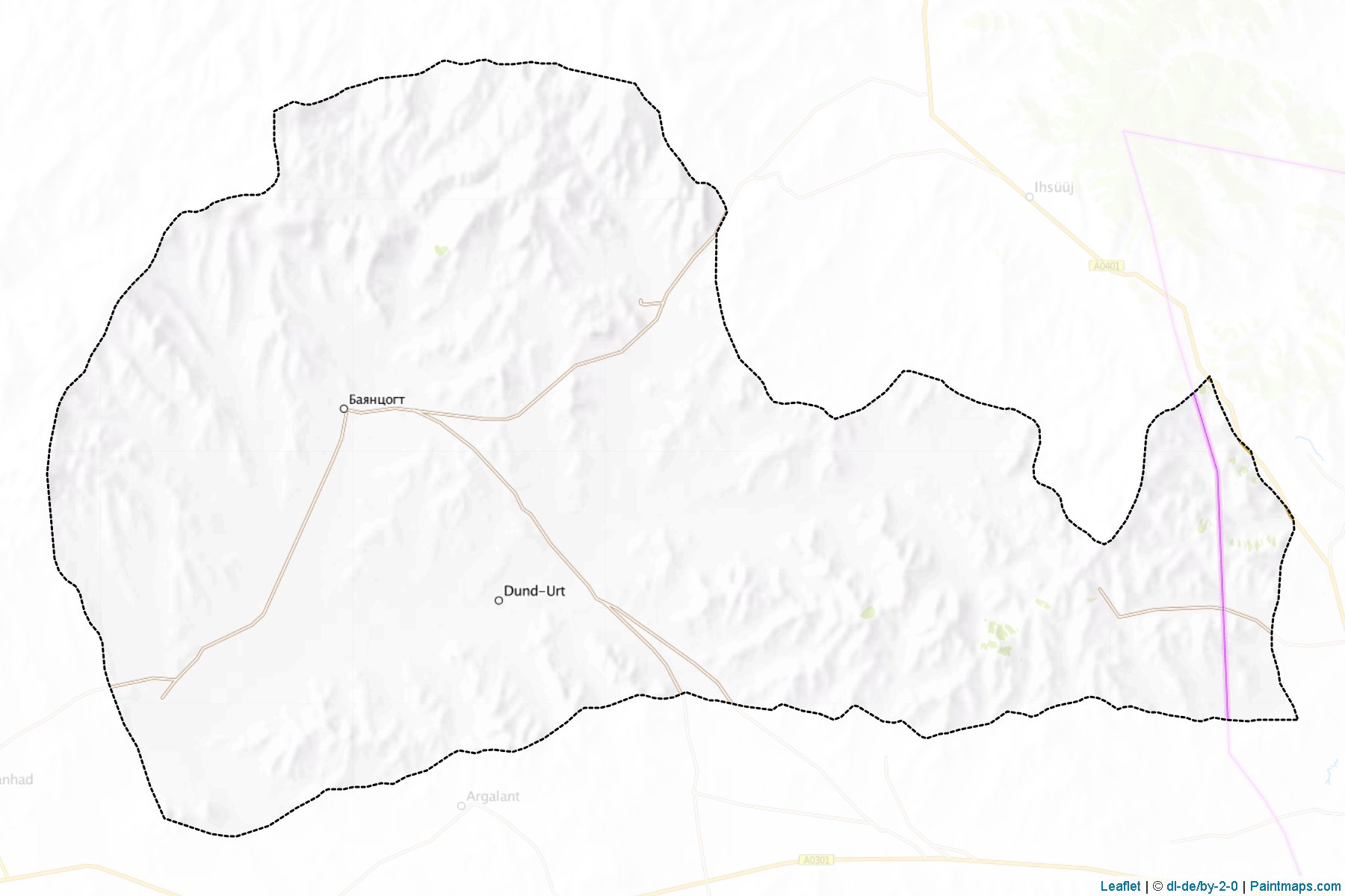 Muestras de recorte de mapas Bayancogt (Töv)-1