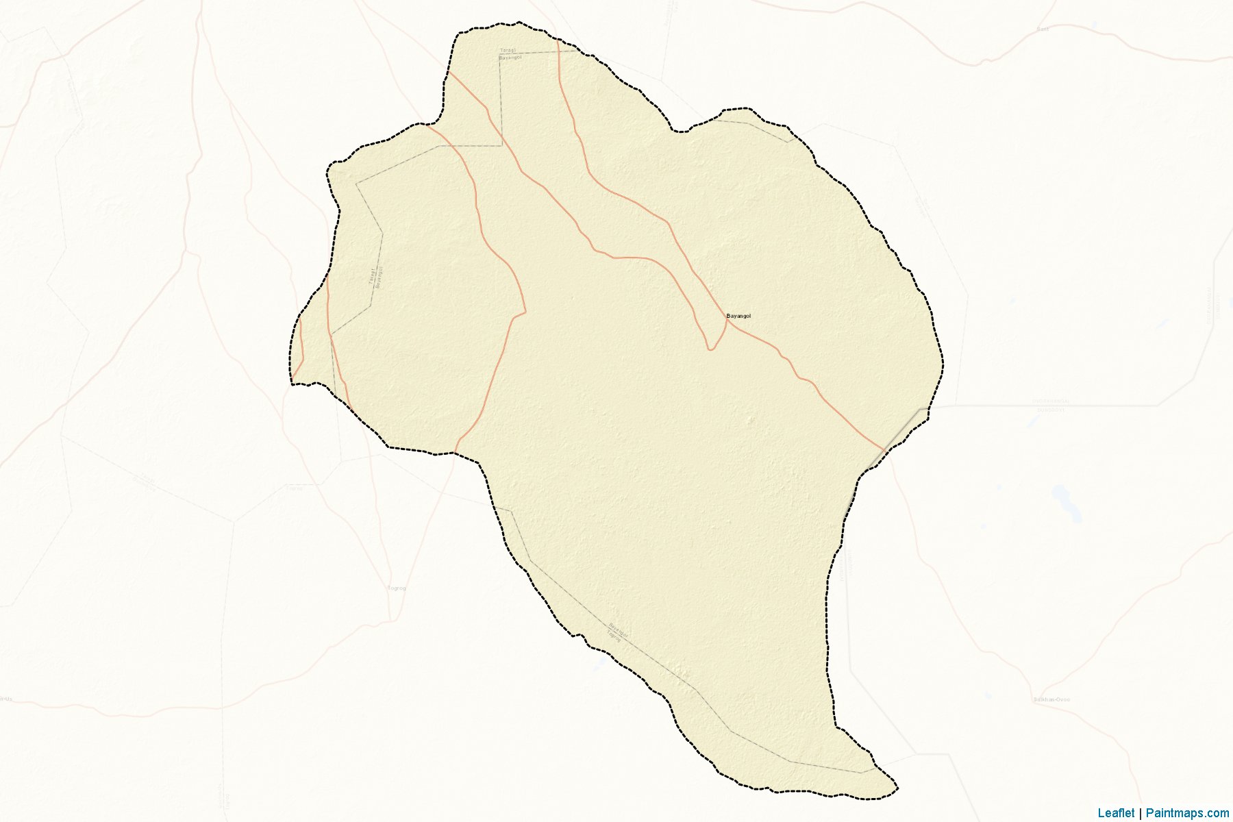 Muestras de recorte de mapas Bayangol (Övörhangay)-2