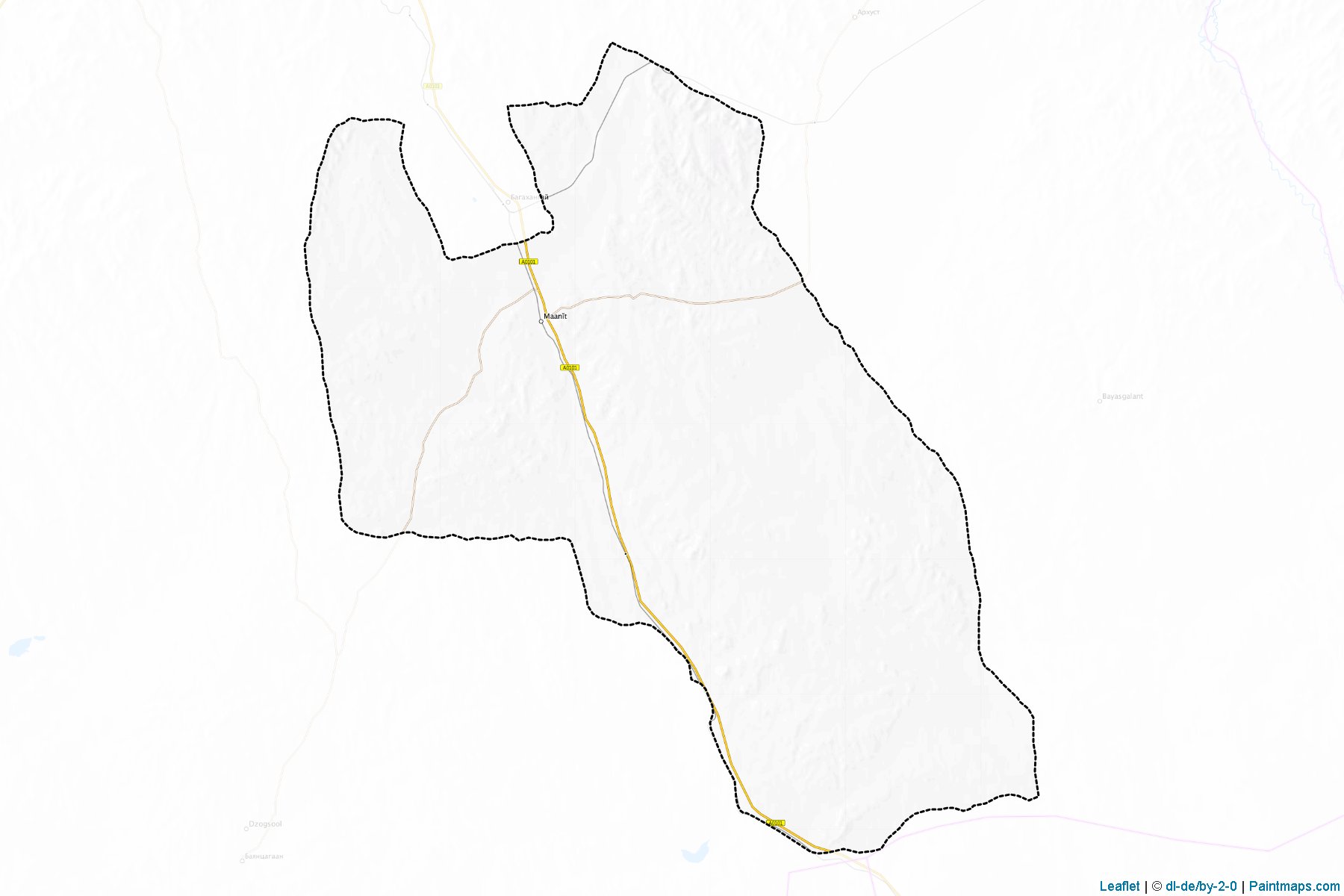 Muestras de recorte de mapas Bayan (Töv)-1