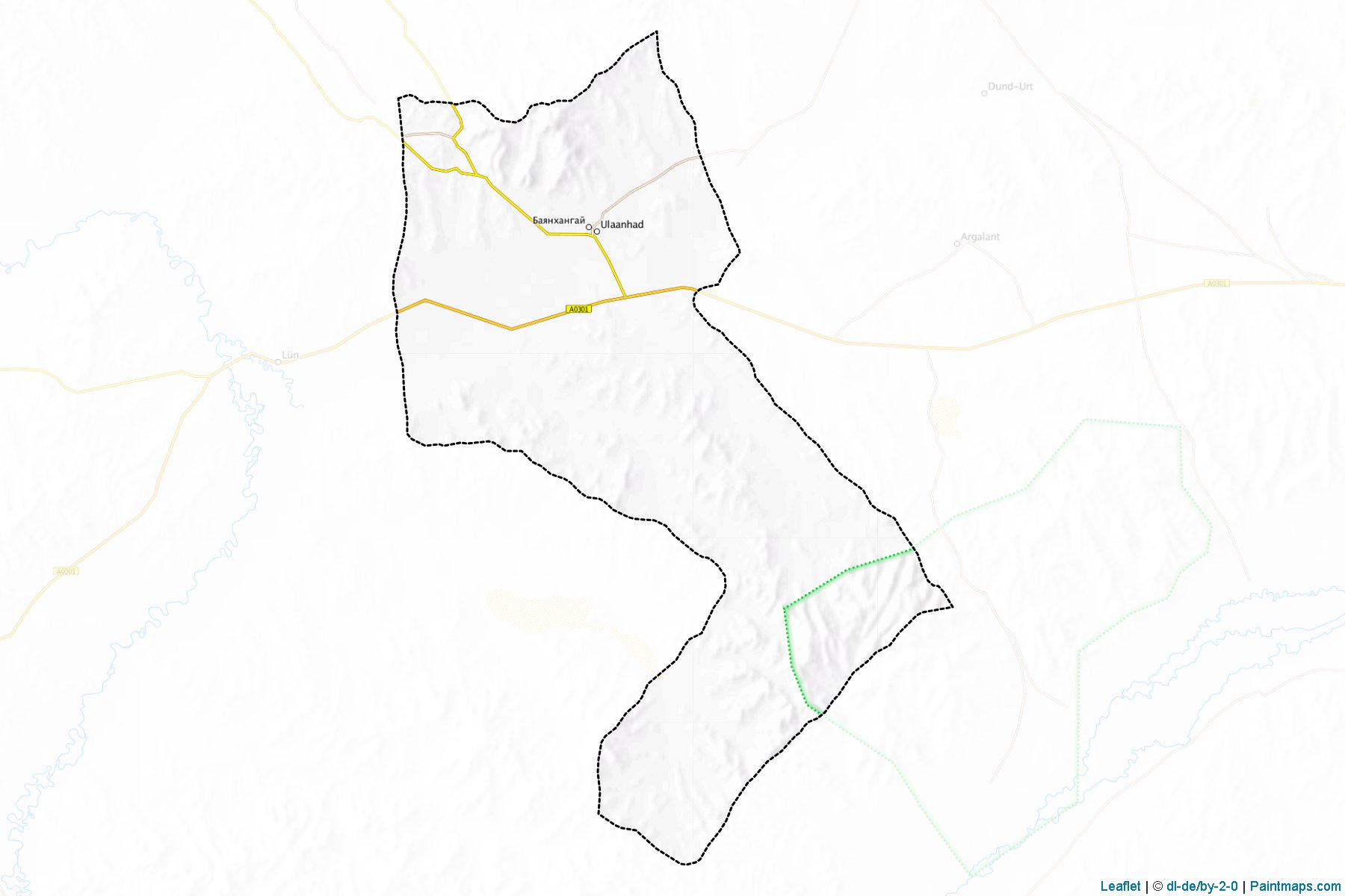 Muestras de recorte de mapas Bayanxangai (Töv)-1