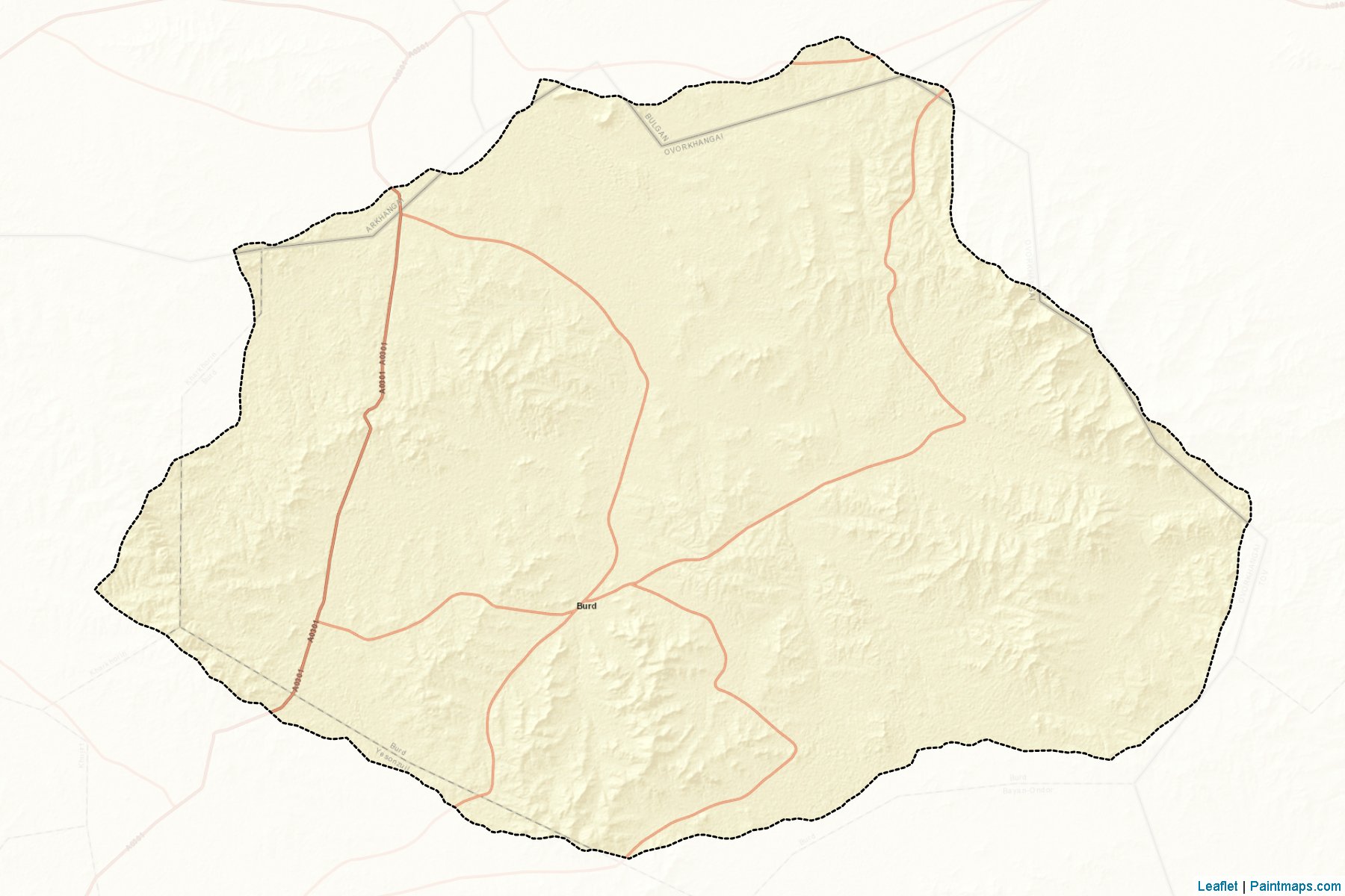 Muestras de recorte de mapas Bu'rd (Övörhangay)-2