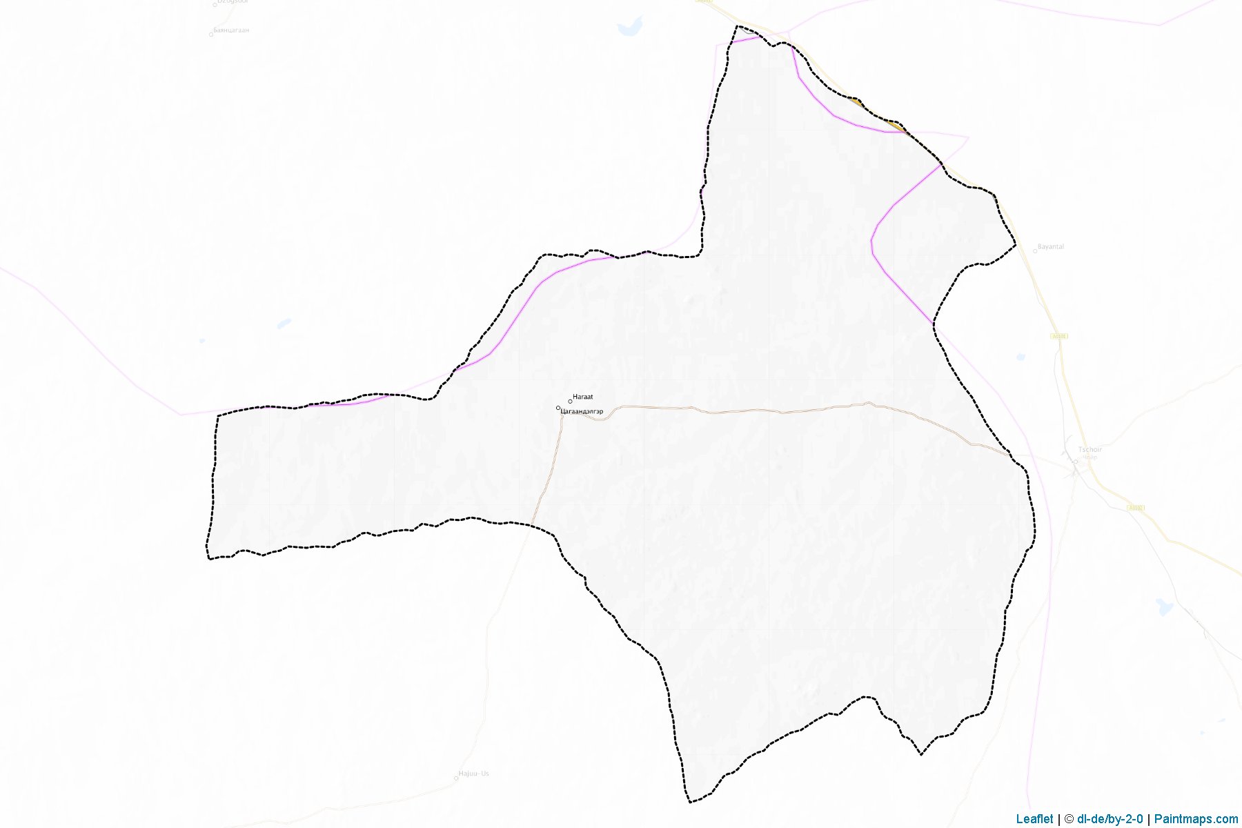 Muestras de recorte de mapas Cagaandelger (Dundgovi)-1