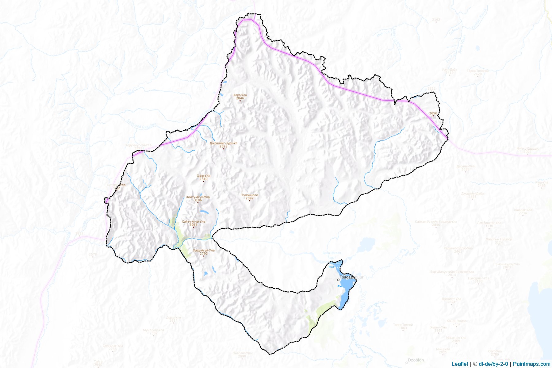 Muestras de recorte de mapas Cagaannuur (Hövsgöl)-1