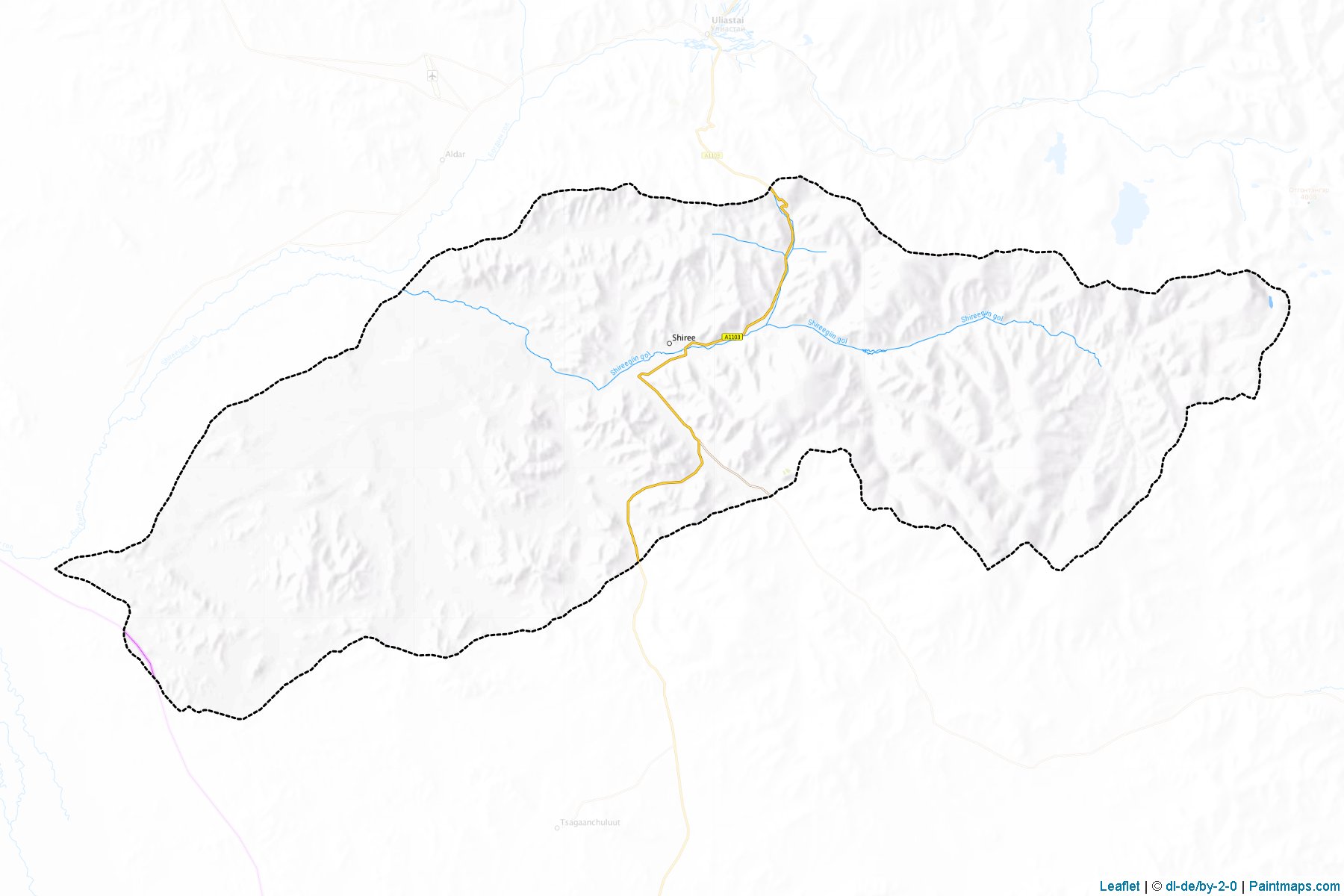 Muestras de recorte de mapas Cagaanxairxan (Dzavxan)-1