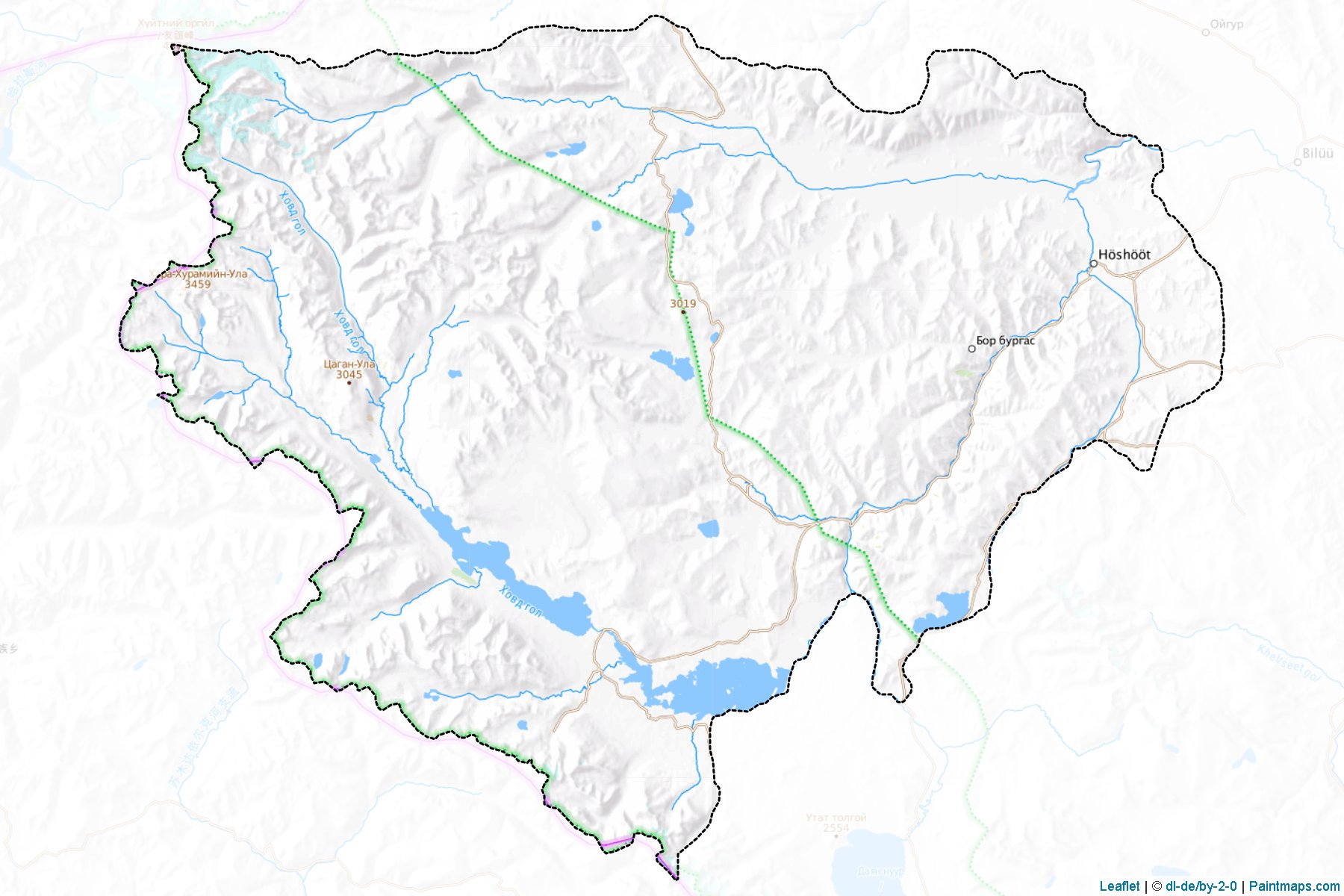 Muestras de recorte de mapas Cengel (Bayan-Ölgiy)-1