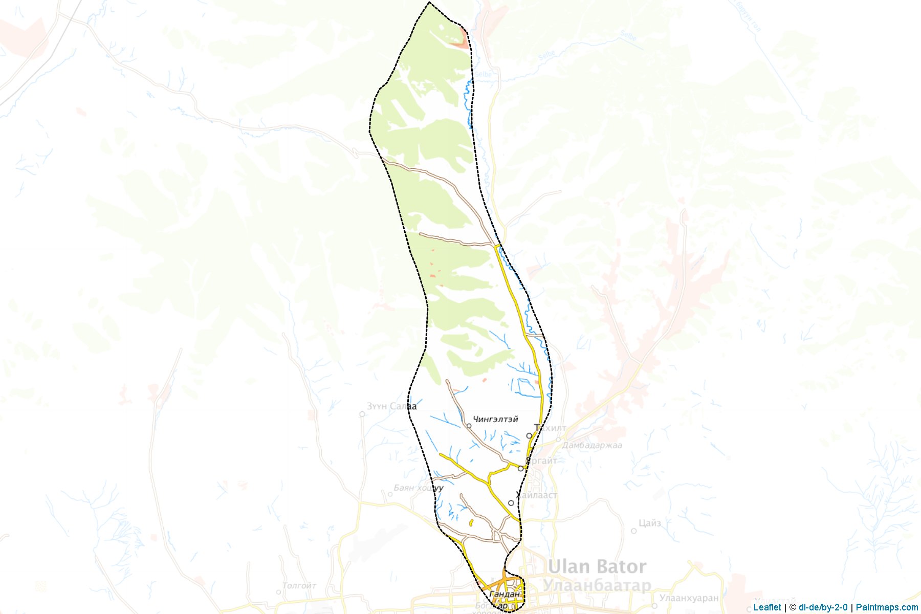 Muestras de recorte de mapas Chingeltei (Ulaanbaatar)-1