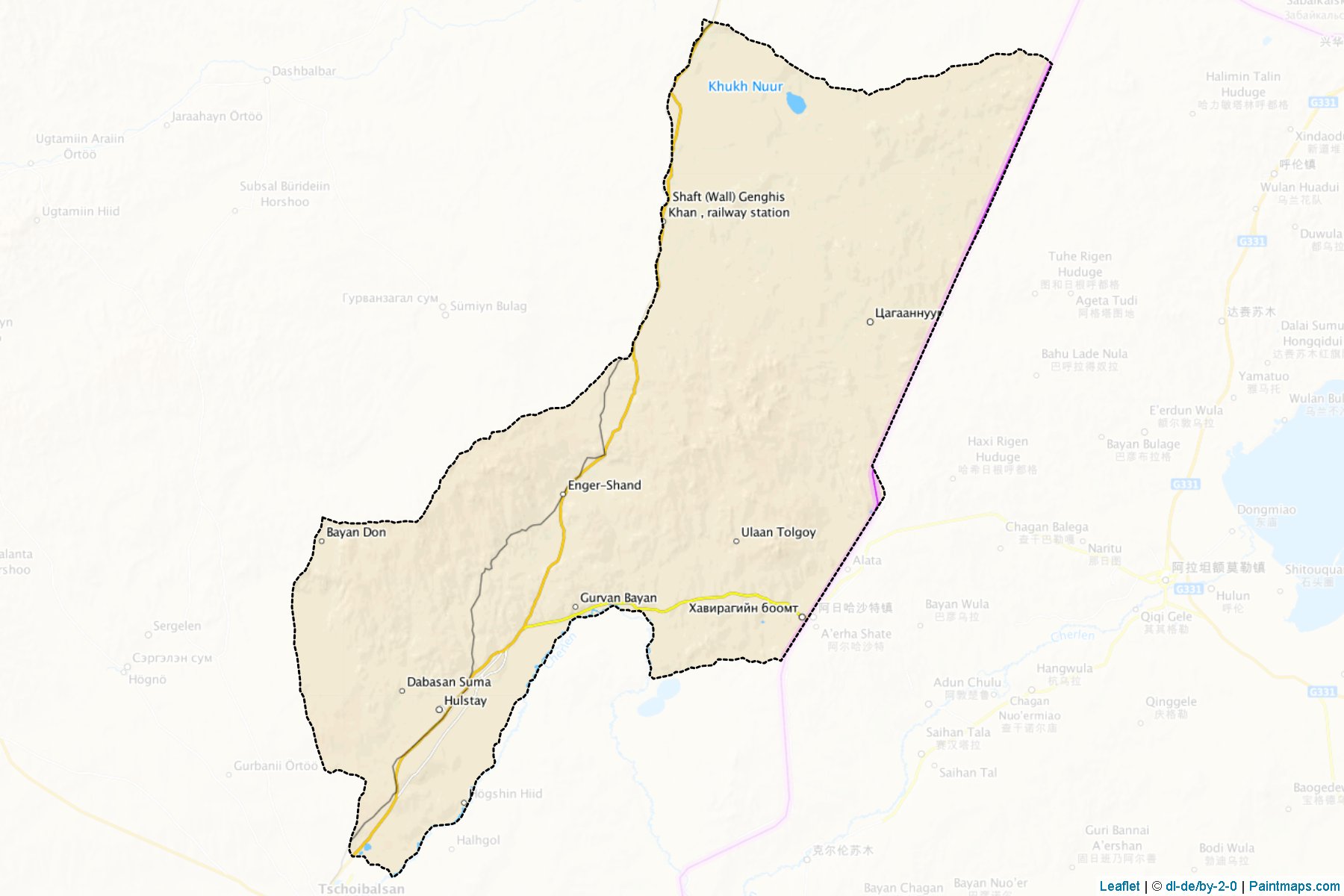 Muestras de recorte de mapas Choibalsan (Dornod)-1