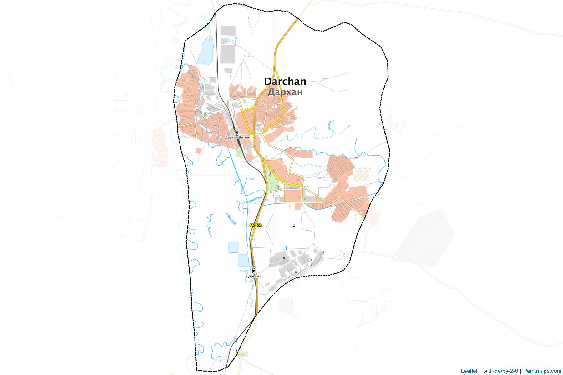 Muestras de recorte de mapas Darxan (Darhan-Uul)-1