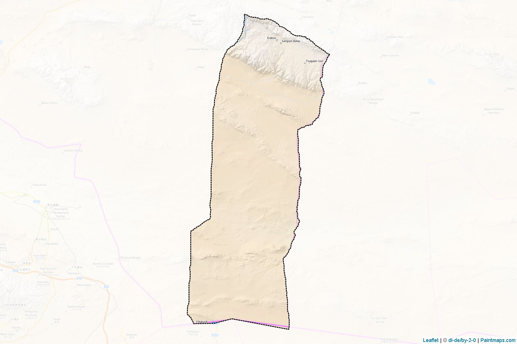 Muestras de recorte de mapas Erdene (Govi-Altay)-1