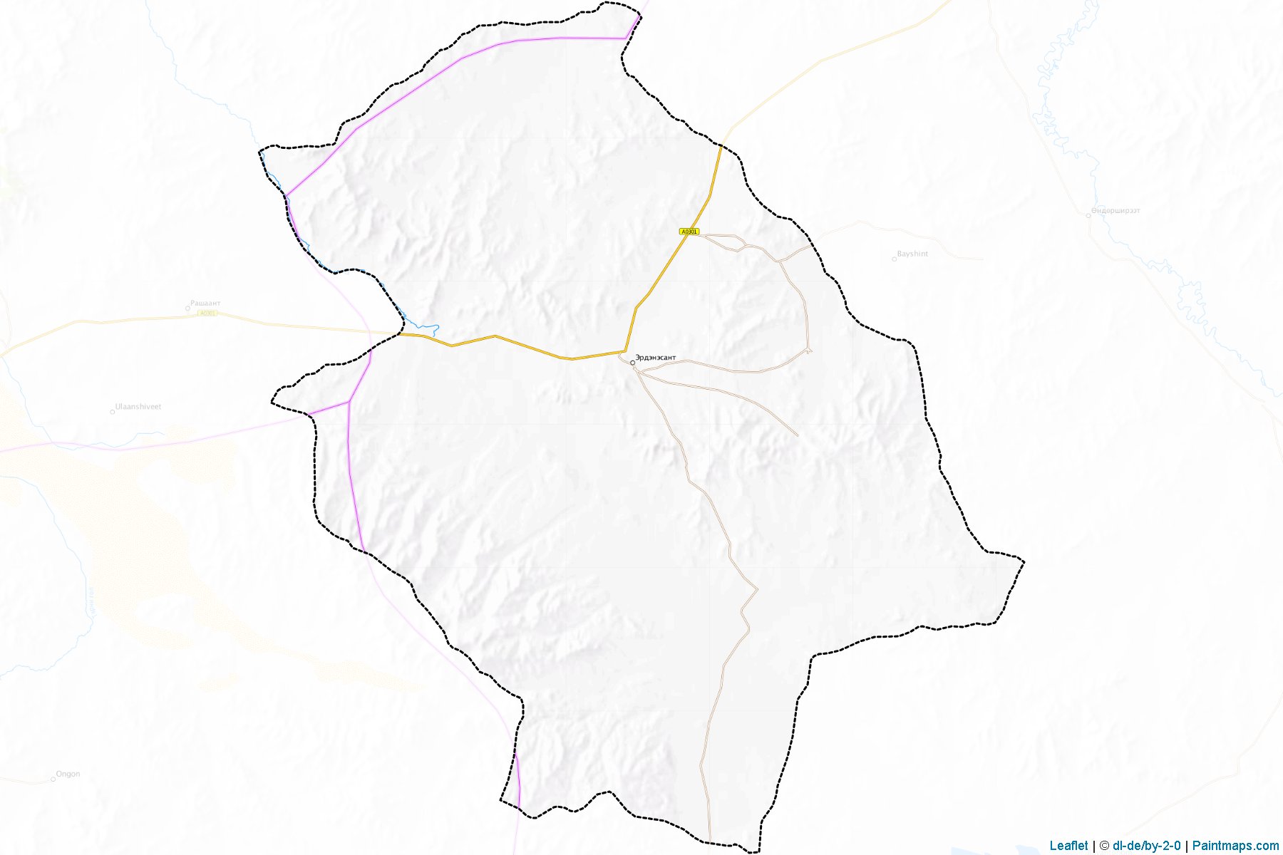 Muestras de recorte de mapas Erdenesant (Töv)-1