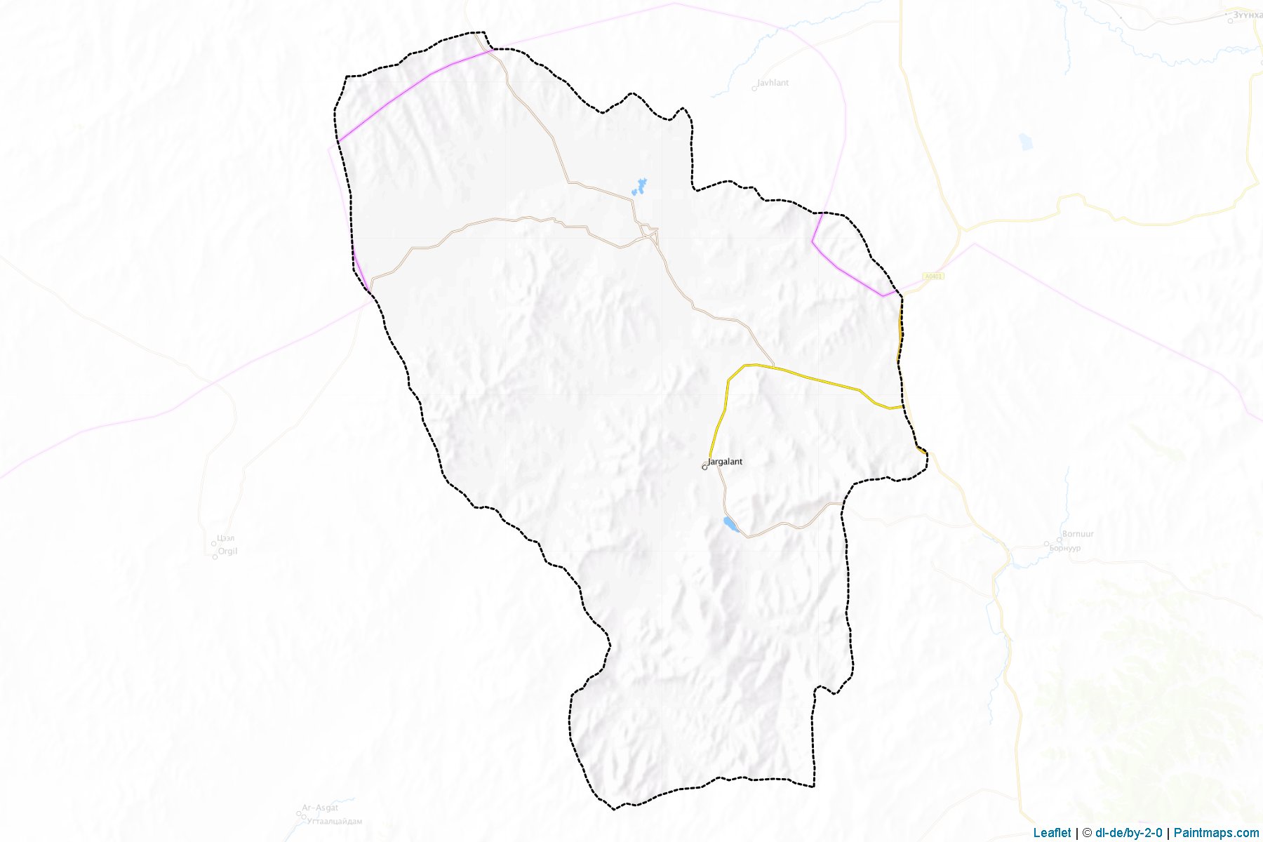 Muestras de recorte de mapas Jargalant (Töv)-1