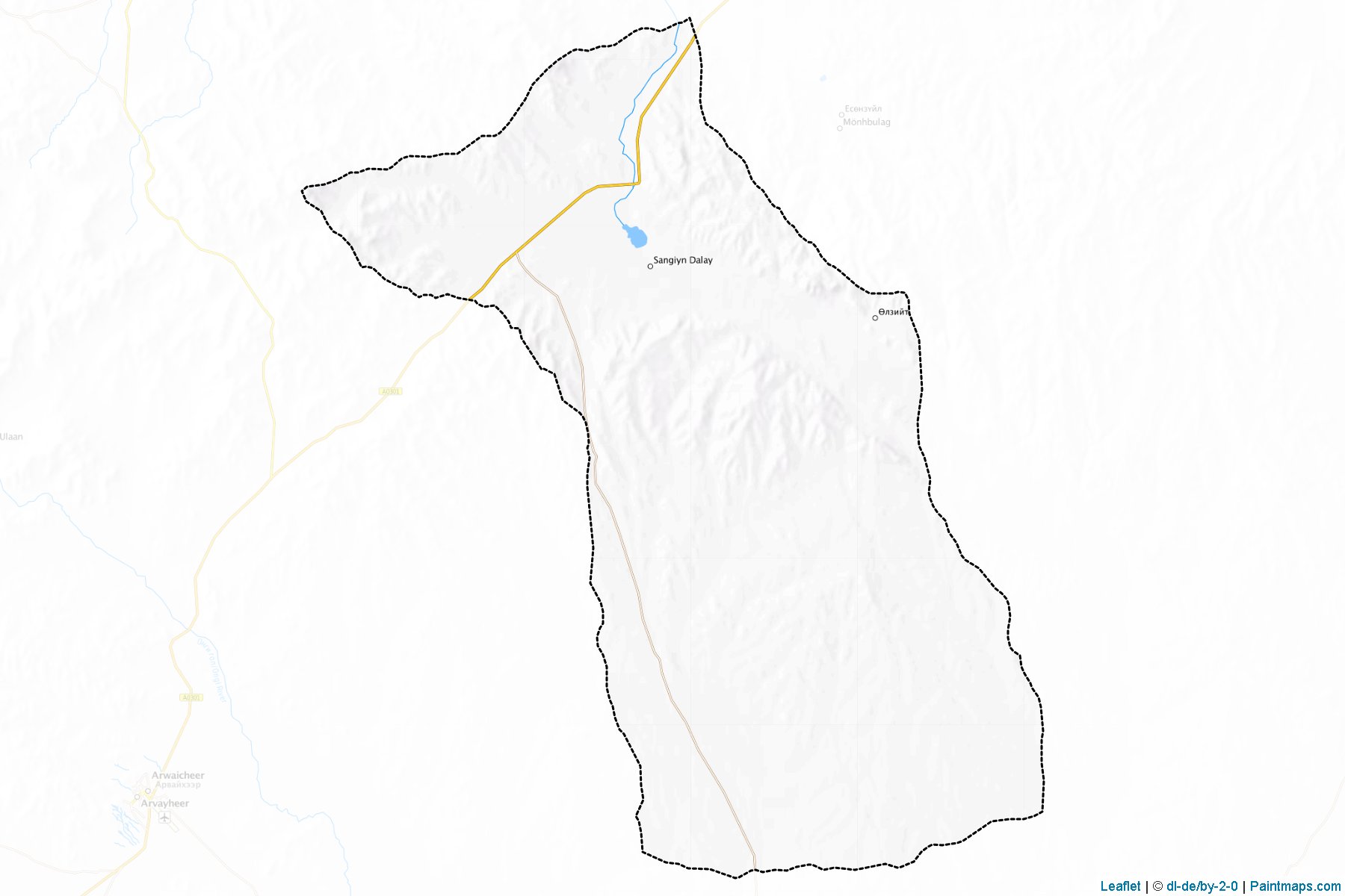 Muestras de recorte de mapas O'lziit (Övörhangay)-1